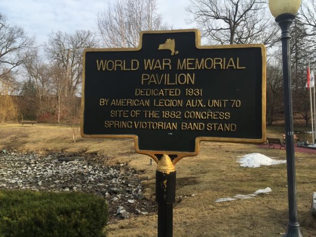 WORLD WAR MEMORIAL PAVILION MARKER