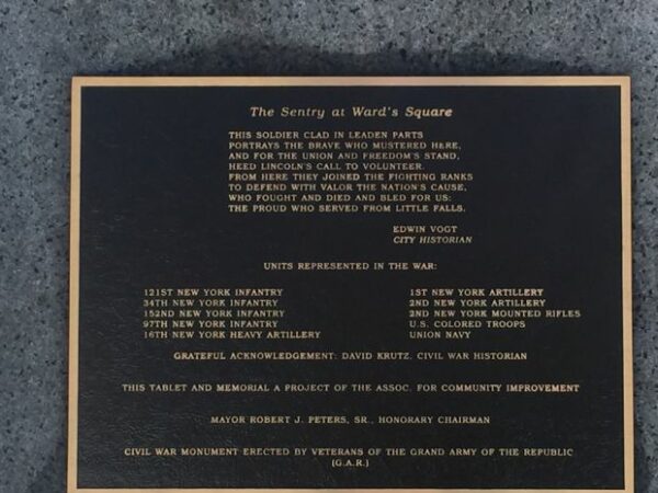 LITTLE FALLS CIVIL WAR MEMORIAL PLAQUE