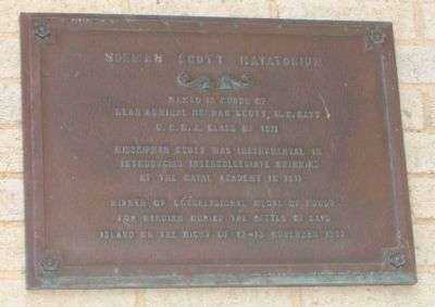 NORMAN SCOTT NATATORIUM MEMORIAL PLAQUE