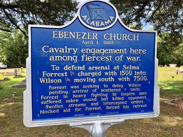 CAVALRY ENGAGEMENT HERE AMONG FIERCEST OF WAR MEMORIAL MARKER