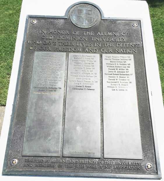 ALUMNI OF OLD DOMINION UNIVERSITY SUPREME SACRIFICE MEMORIAL PLAQUE