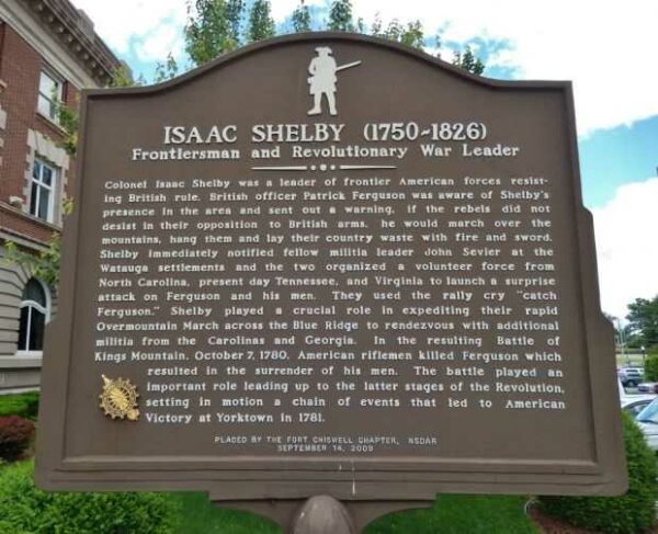 ISAAC SHELBY (1750-1826) WAR MEMORIAL MARKER