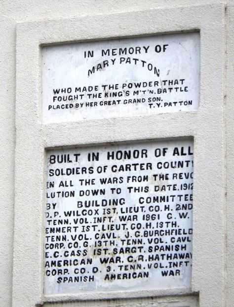 CARTER COUNTY WAR VETERANS MONUMENT PLAQUE