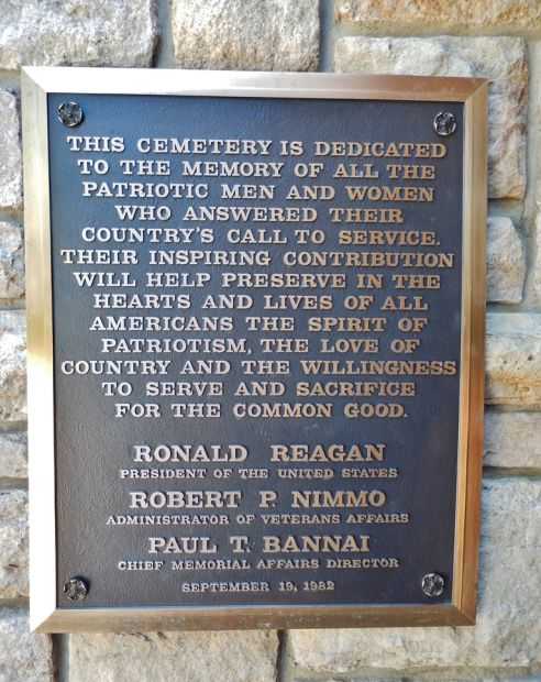 INDIANTOWN GAP NATIONAL CEMETERY DEDICATION MEMORIAL PLAQUE
