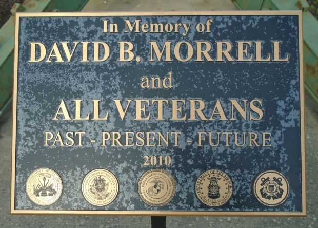 DAVID B. MORRELL AND ALL VETERANS MEMORIAL PLAQUE