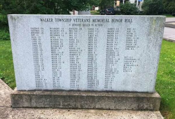 WALKER TOWNSHIP VETERANS MEMORIAL HONOR ROLL RIGHT STONE