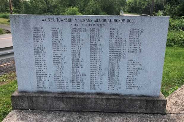 WALKER TOWNSHIP VETERANS MEMORIAL HONOR ROLL LEFT STONE