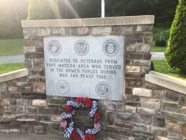 PORT MATILDA AREA VETERANS MEMORIAL DEDICATION STONE