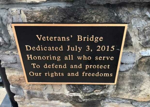 BELLEFONTE VETERANS’ BRIDGE MEMORIAL PLAQUE