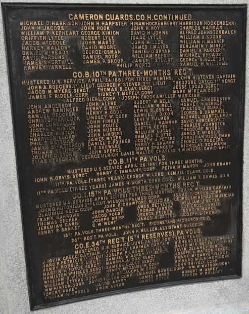CENTRE COUNTY CIVIL WAR VETERANS MEMORIAL PLAQUE B