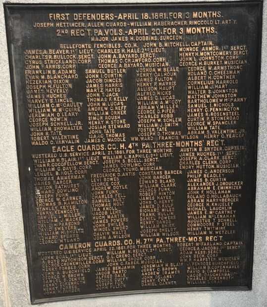 CENTRE COUNTY CIVIL WAR VETERANS MEMORIAL PLAQUE A