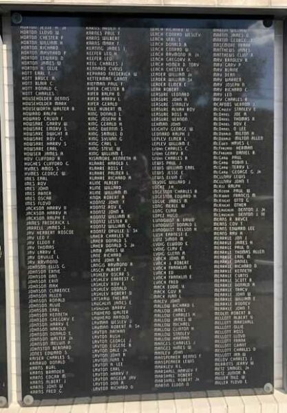 EVERETT AREA HONOR ROLL MEMORIAL PLAQUE C