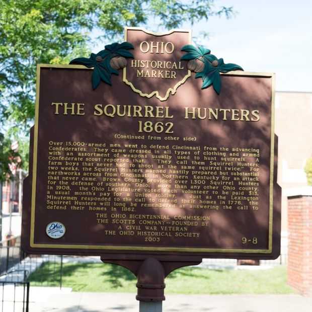 THE SQUIRREL HUNTERS WAR MEMORIAL MARKER BACK