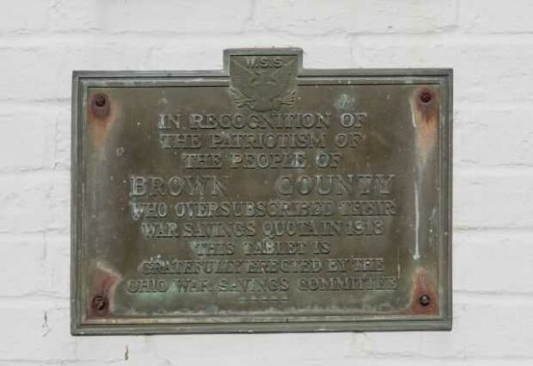 BROWN COUNTY WAR SAVINGS QUOTA MEMORIAL PLAQUE