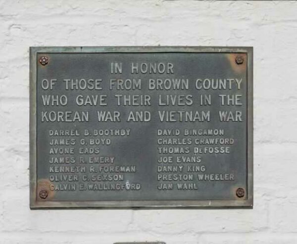 BROWN COUNTY KOREAN WAR AND VIETNAM WAR SUPREME SACRIFICE MEMORIAL PLAQUE