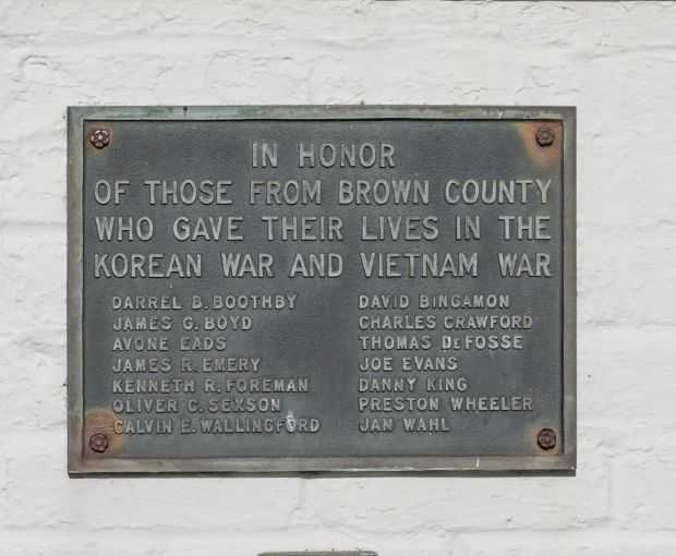 BROWN COUNTY KOREAN WAR AND VIETNAM WAR SUPREME SACRIFICE MEMORIAL PLAQUE