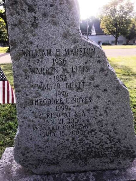 CONCORD POST 1631 WAR VETERANS MEMORIAL BACK