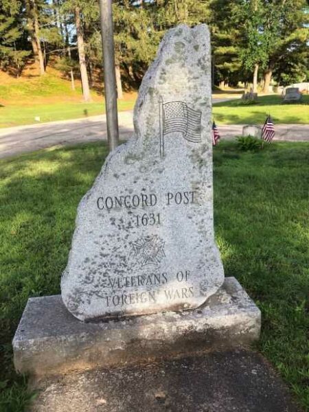 CONCORD POST 1631 WAR VETERANS MEMORIAL FRONT