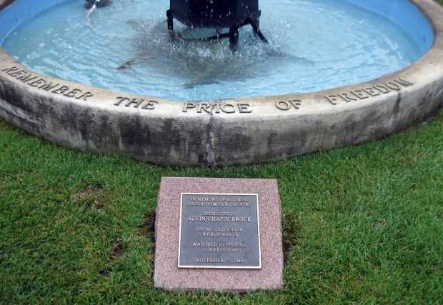 ALVIN CHAPIN BROCK WAR MEMORIAL FOUNTAIN INSCRIPTION
