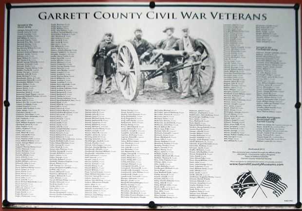 GARRETT COUNTY CIVIL WAR VETERANS MEMORIAL PLAQUE