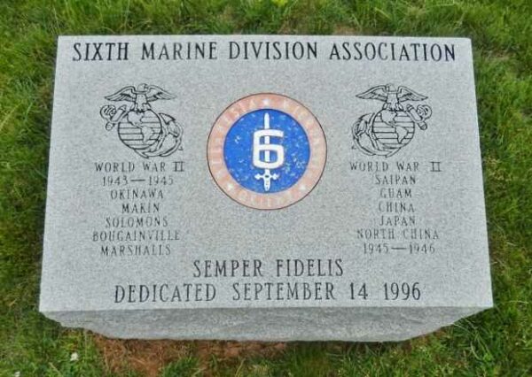 U.S. MARINE DIVISIONS (FMF) WORLD WAR II MEMORIAL STONE BLOCK F