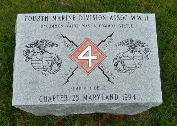 U.S. MARINE DIVISIONS (FMF) WORLD WAR II MEMORIAL STONE BLOCK D