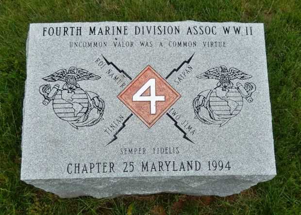 U.S. MARINE DIVISIONS (FMF) WORLD WAR II MEMORIAL STONE BLOCK D
