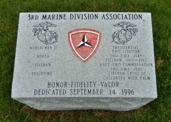 U.S. MARINE DIVISIONS (FMF) WORLD WAR II MEMORIAL STONE BLOCK C