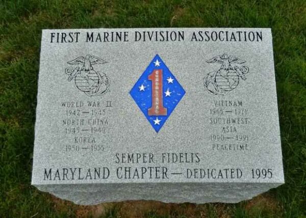 U.S. MARINE DIVISIONS (FMF) WORLD WAR II MEMORIAL STONE BLOCK AC
