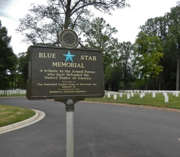 BALTIMORE NATIONAL CEMETERY BLUE STAR MEMORIAL MARKER