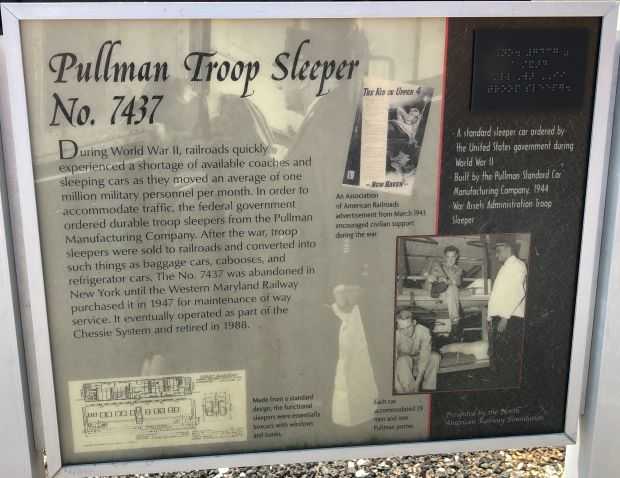 PULLMAN TROOP SLEEPER NO. 7437 MEMORIAL PLAQUE