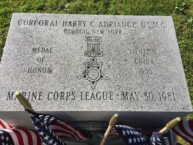 CORPORAL HARRY C. ADRIANCE U.S.M.C. MEDAL OF HONOR MEMORIAL TABLET