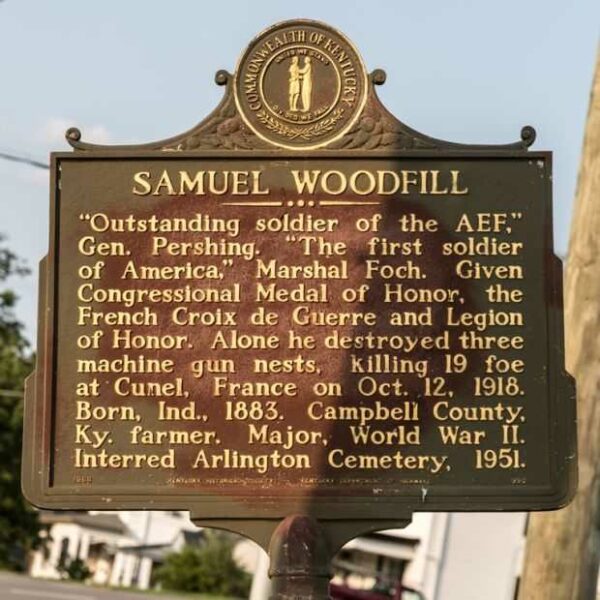 SAMUEL WOODFILL MEDAL OF HONOR WAR MEMORIAL MARKER