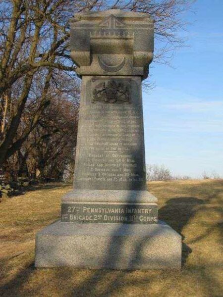 27TH PENNSYLVANIA INFANTRY WAR MEMORIAL