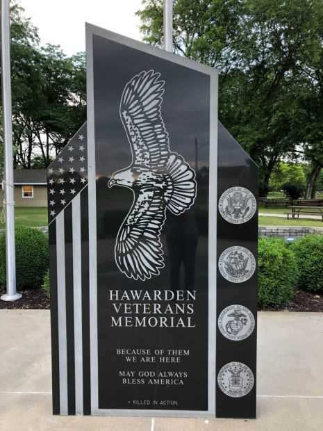 HAWARDEN VETERANS MEMORIAL DEDICATION STONE