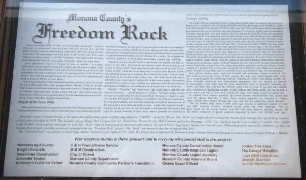 MONONA COUNTY’S FREEDOM ROCK VETERANS MEMORIAL PLAQUE