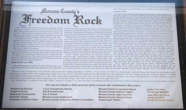 MONONA COUNTY’S FREEDOM ROCK VETERANS MEMORIAL PLAQUE