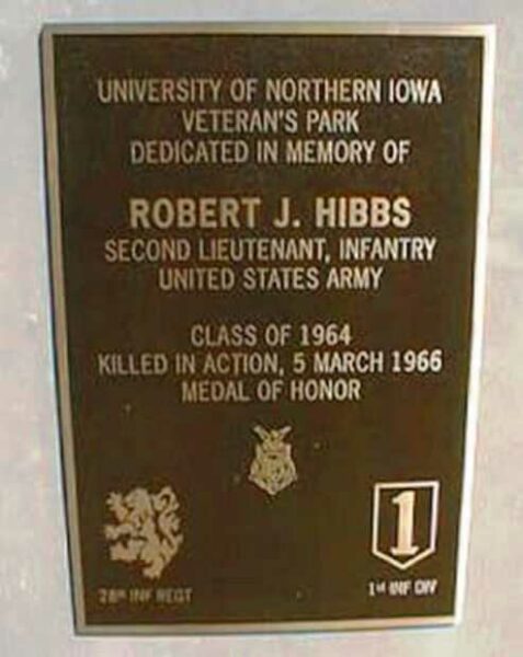 ROBERT J. HIBBS MEDAL OF HONOR WAR MEMORIAL FLAGPOLE PLAQUE