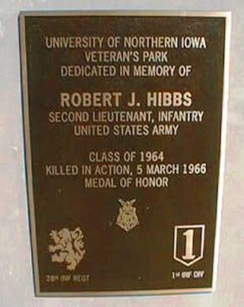 ROBERT J. HIBBS MEDAL OF HONOR WAR MEMORIAL FLAGPOLE PLAQUE