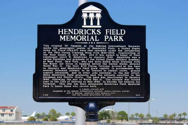 HENDRICKS FIELD MEMORIAL PARK MARKER