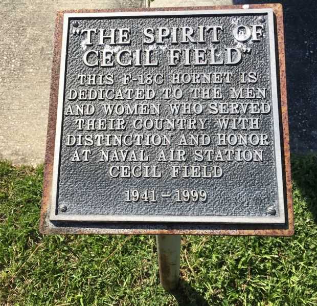 “THE SPIRIT OF CECIL FIELD” F-18C HORNET WAR MEMORIAL PLAQUE