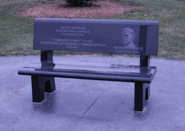 FRANCIS J. PIERCE WAR MEMORIAL BENCH