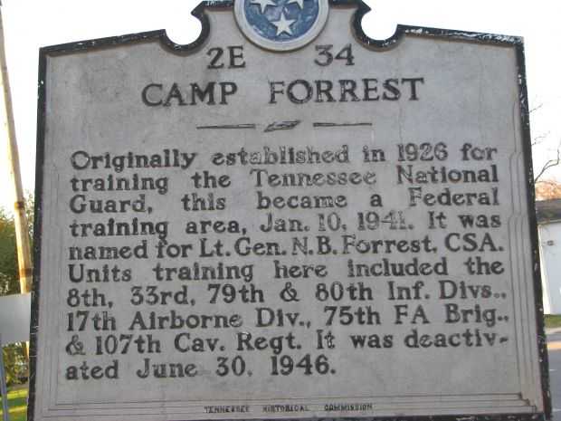 CAMP FORREST WAR MEMORIAL MARKER
