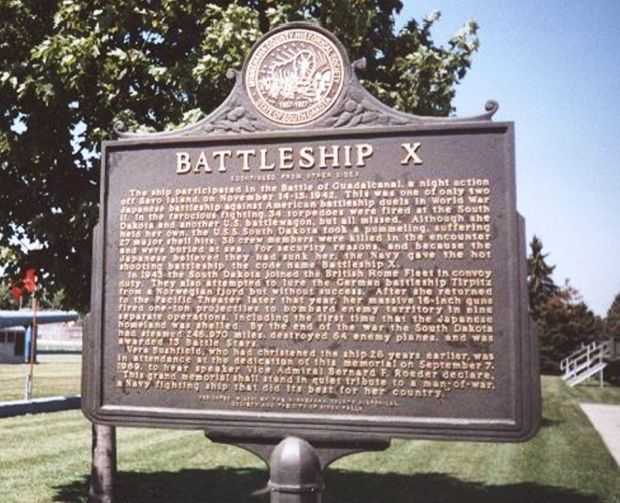 BATTLESHIP X WAR MEMORIAL MARKER BACK