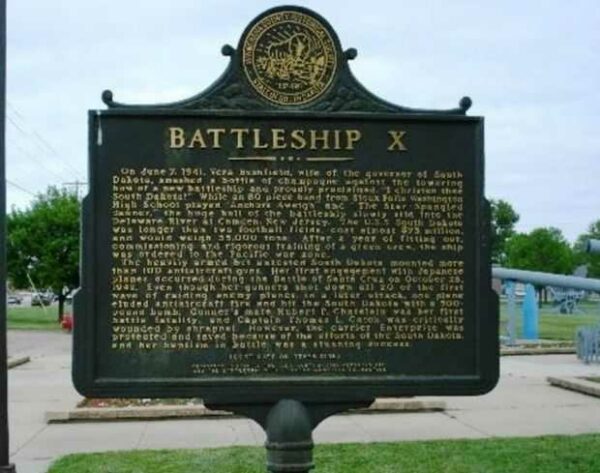 BATTLESHIP X WAR MEMORIAL MARKER FRONT