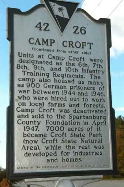 CAMP CROFT WAR MEMORIAL MARKER BACK