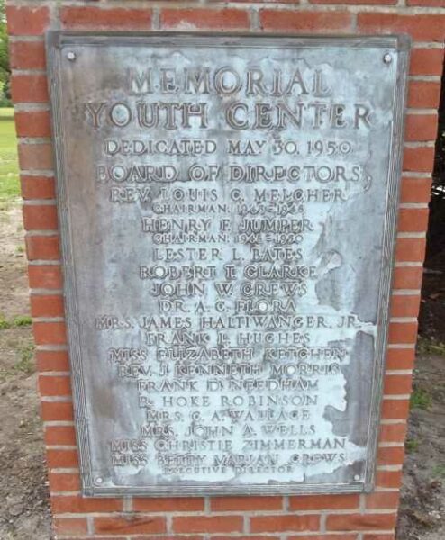 MEMORIAL YOUTH CENTER PLAQUE A