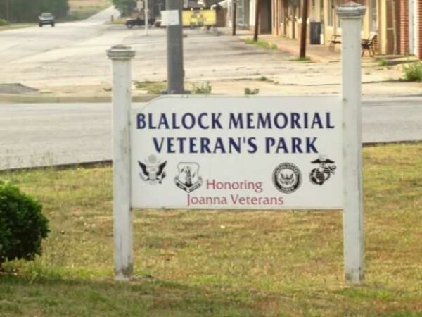 BLALOCK MEMORIAL VETERAN’S PARK ENTRANCE SIGN