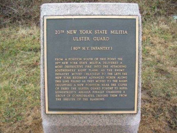 20TH NEW YORK STATE MILITIA WAR MEMORIAL PLAQUE