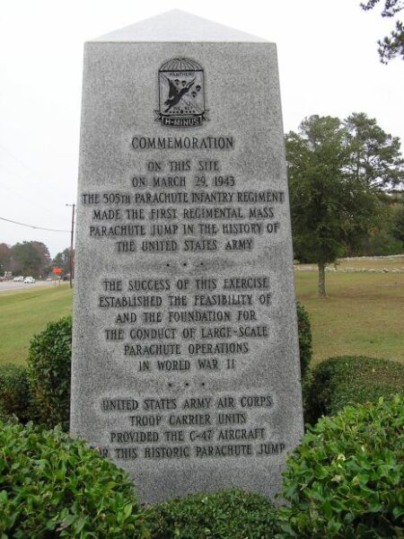 505TH PARACHUTE RCT WAR MEMORIAL SIDE B